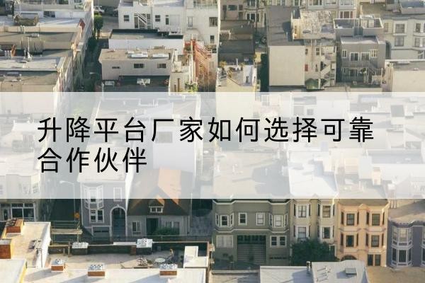 瑞丽升降平台厂家-如何选择可靠合作伙伴