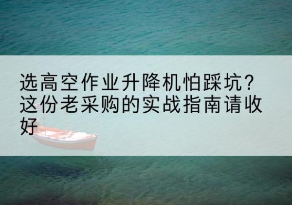 瑞丽高空作业升降机厂家推荐-选高空作业升降机怕踩坑？这份老采购的实战指南请收好